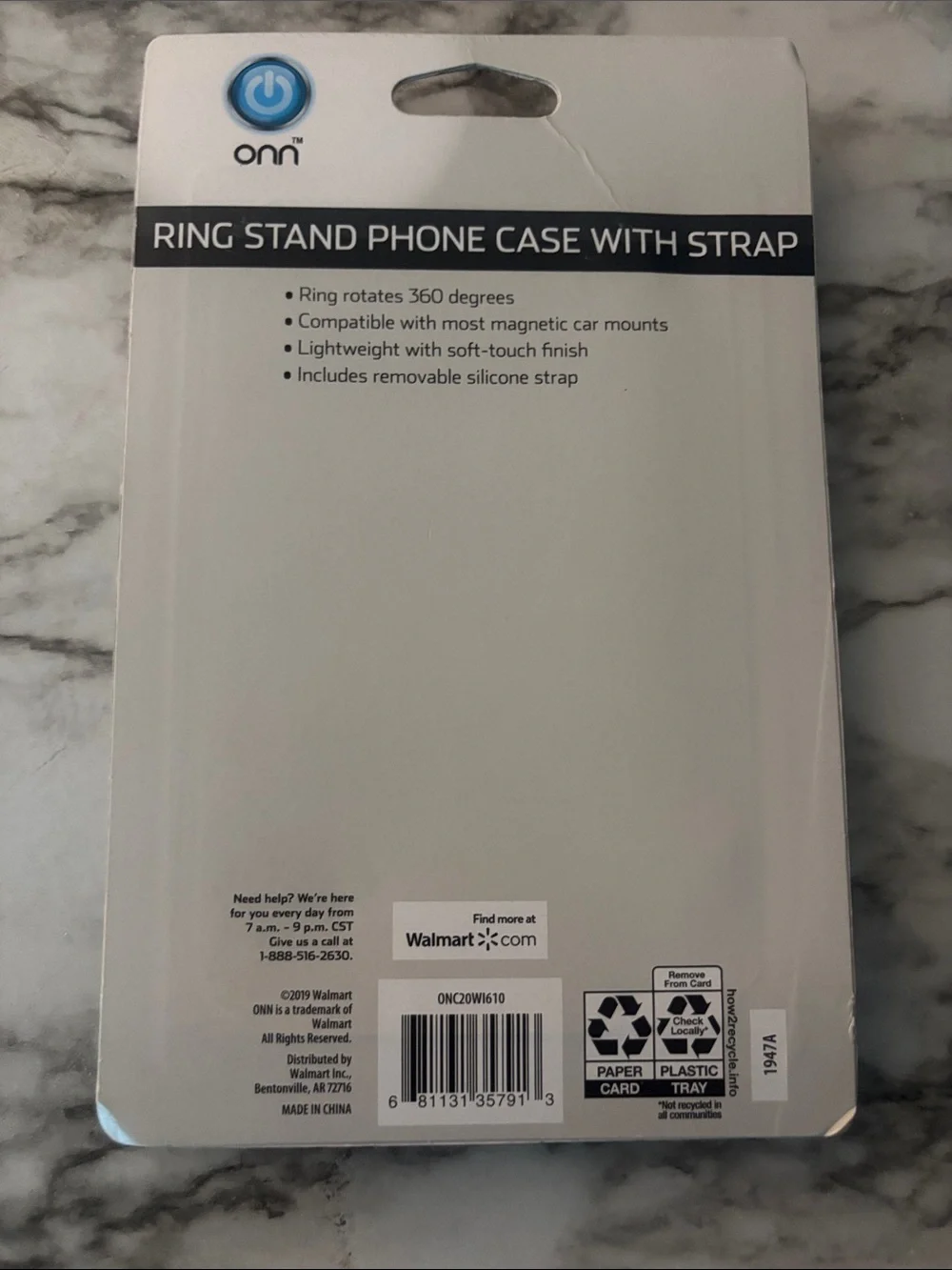 Onn Running Blue Ring-Stand Phone Case with Matching Strap for iPhone XR